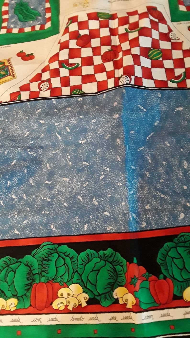 Cotton Apron Panel Adult Vintage Garden Design Quick and Easy Etsy