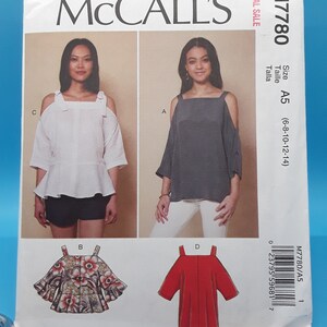 McCall&#39;s M7780 Pattern Misses Tops Sizes 6-14 UNCUT Very Easy 4 styles