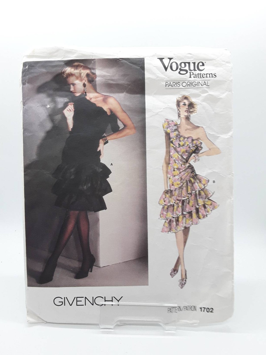 Vogue 1702 Pattern Givenchy, Paris Original, Misses Dress, Size 10