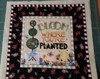 Mary Engelbreit Designs,6 Cotton Squares , Quilting, Sewing, unused Approx 18" square Bloom Where You're Planted