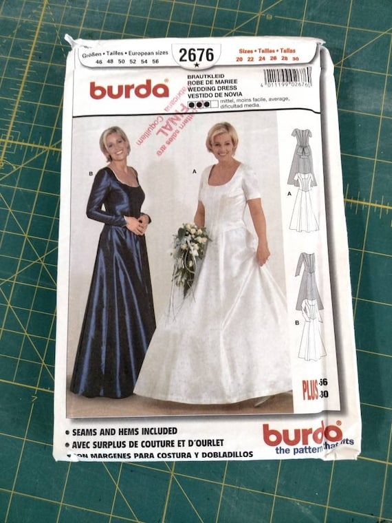 Burda 2676 Pattern Misses Formal Gown UNCUT Size 20 30 Larger Sizes Voluptuous Woman Etsy