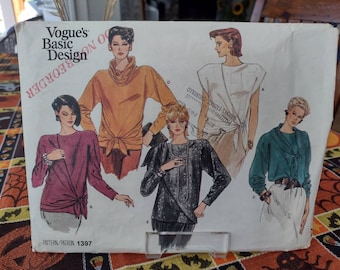 Vogue 1397 pattern Basic Design Misses Blouse UNCUT Size 10 5 styles Vintage 90s