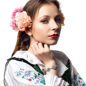 Bracelet KURPIE flower girl jewellery, flower girl jewelry, adjustable, Gift For folk Lover, polish folk art, gift for her image 3