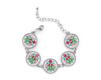 Bracelet ZALIPIE flower girl jewellery, flower girl jewelry, adjustable, Gift For folk Lover, polish folk art, gift for her