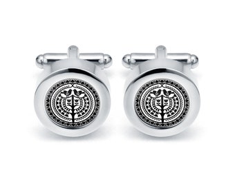 Boutons de manchette élégants KURPIE cadeau pour homme poli art populaire pologne boutons de manchette avec motif floral cadeau pour père marié boutons de manchette de mariage