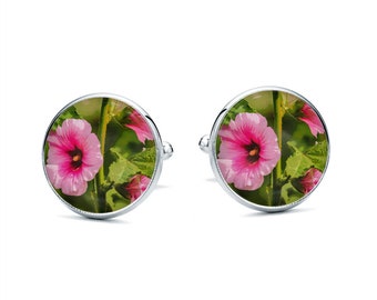 Boutons de manchette MALLOW cadeau pour homme poli art populaire pologne boutons de manchette avec design floral groom boutons de manchette de mariage, unique