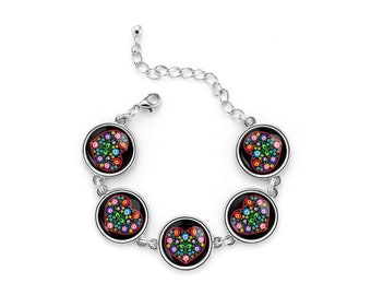 Bracelet FOLK HEART flower girl jewellery, flower girl jewelry, adjustable, Gift For folk Lover, polish folk art, gift for her