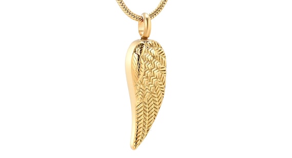 Angel Wings Cremation Jewelry for Ashes Pendant Stainless Steel Keepsake Memorial Urn Necklace for Human//Pets