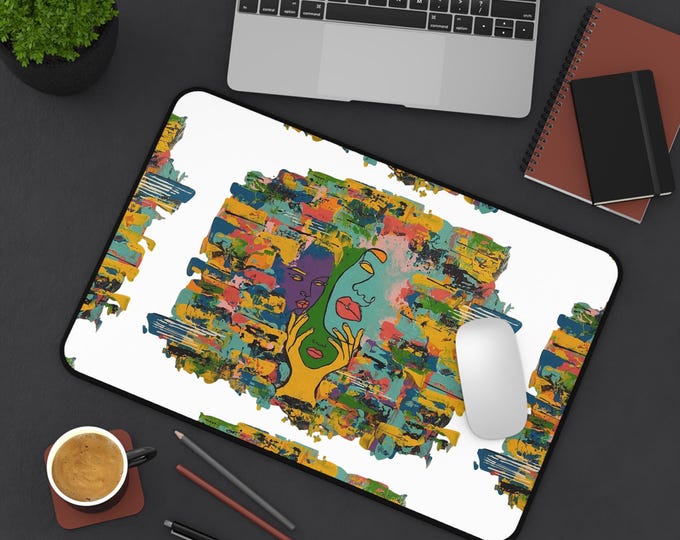 Colorful Artistic Desk Mat: Vibrant Home Office Decor