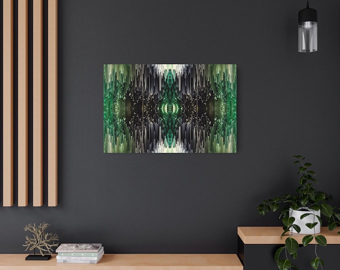 Abstract Green Metal Wall Art: Modern Home & Office Decor