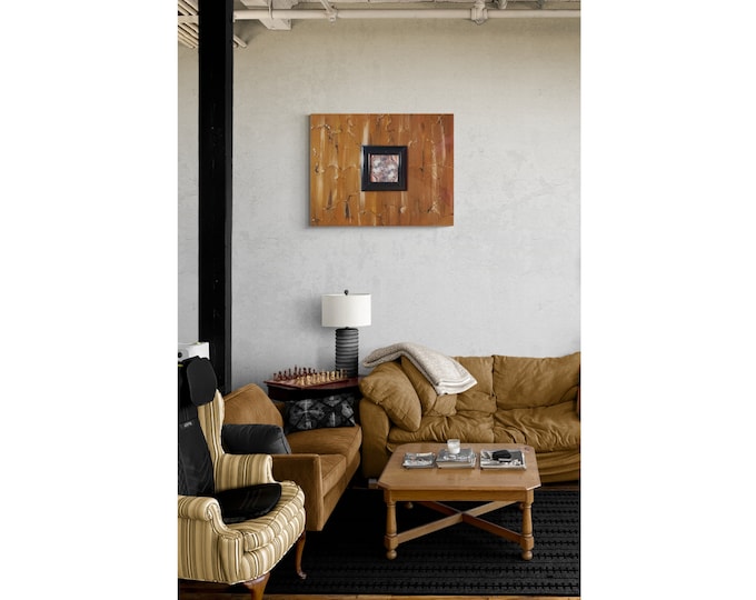 Untitled 16"×20"- Frame on Canvas Mixed media abstract painting resin art digital art print mix textured artwork