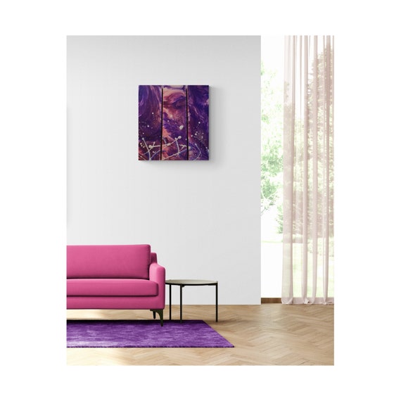 3pc Abstract Wall Art Set- Original triptych canvas artwork painting; ready to hang art decor, small wall art hangings