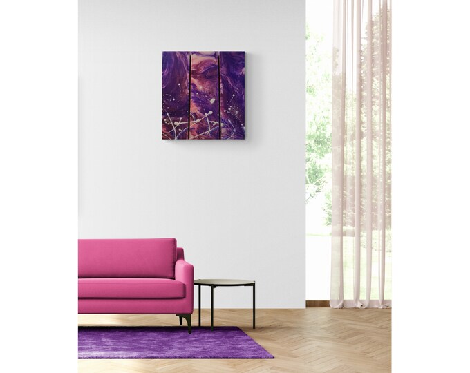 3pc Abstract Wall Art Set- Original triptych canvas artwork painting; ready to hang art decor, small wall art hangings
