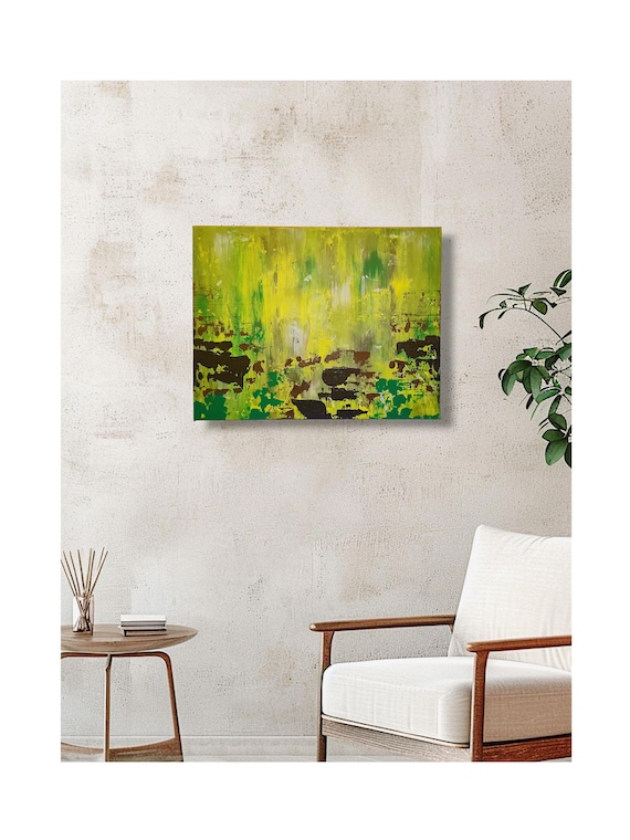 Abstract textured acrylic painting on deep edge canvas 11"×14" ×1.5" Ready-to-hang Artwork home decor Unframed original art decor