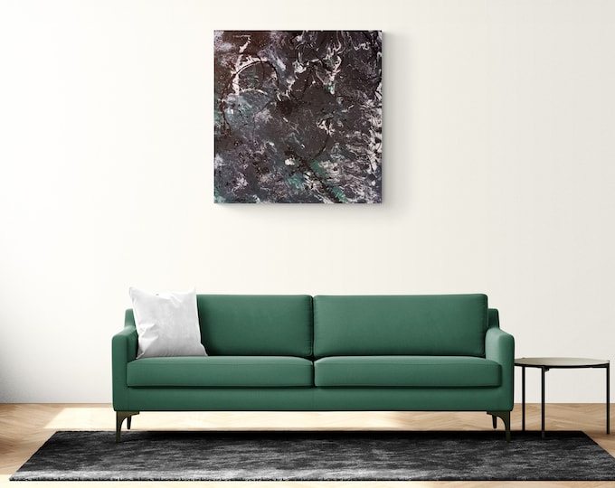 Untitled 24"×24"- Amazing Creation, abstract painting, fluid acrylics, splatter art