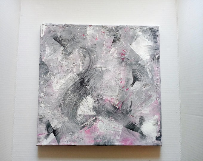 14"×14" Textured Abstract Canvas Artwork Abstract paintings wall art decor