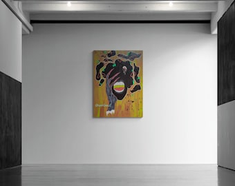 Textured Abstract 3D Eye Painting: Original Acrylic Canvas Art