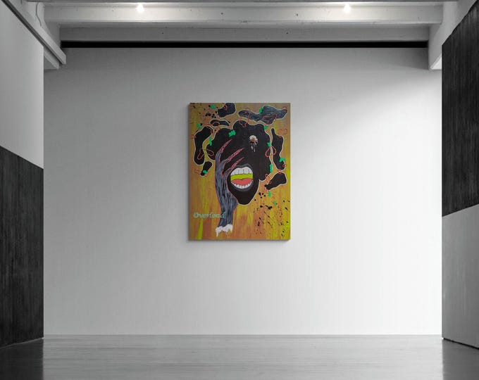 Overload- 18"×20"×0.5" Unframed Original Textured Abstract Painting 3D Artwork Wall Art Hanging Decor Abstract Art
