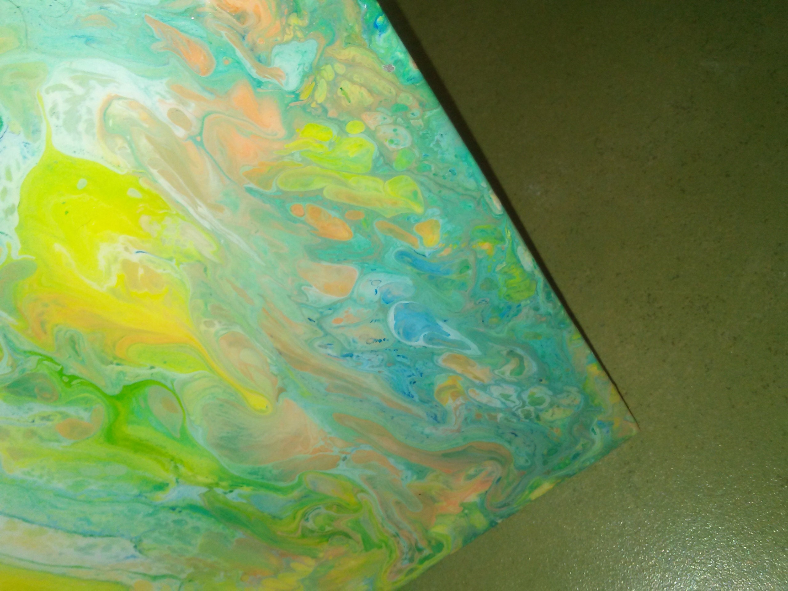 8×8 Poured acrylics on ceramic tile