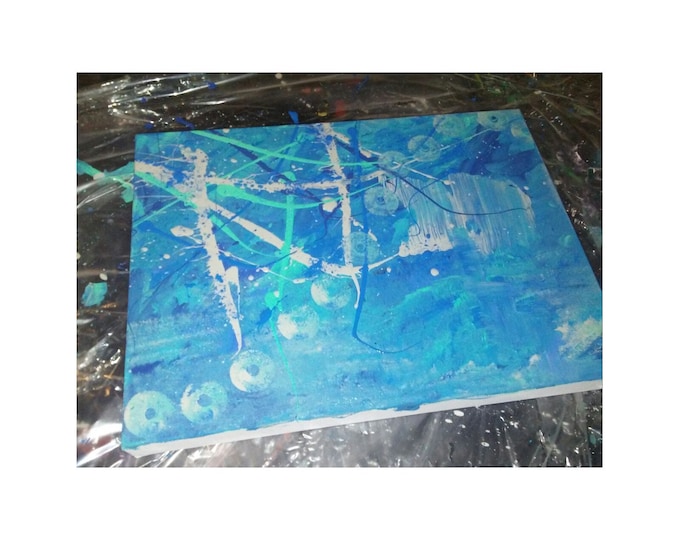 Over The Waterfalls- 12"×16"×1.5" original abstract painting