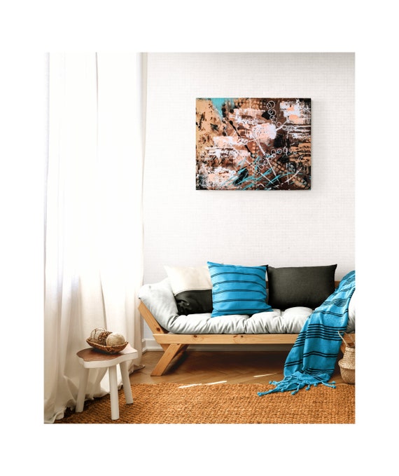 Abstract acrylic painting on stretched canvas Unframed artwork decor for your home or office space