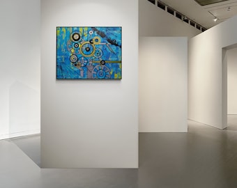 Gears of Abstractions: Original Abstract Acrylic Painting on Canvas (16"x20")