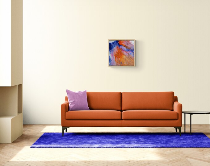 Wood Framed Artwork Abstract Painting Resin Coated Ready To Hang Artwork Original Abstract Painting Framed Art Wood Framed Ready To Hang