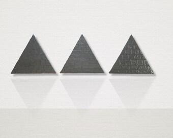 Pyramids- Grey Triangle Triptych Canvas Art 3pc set