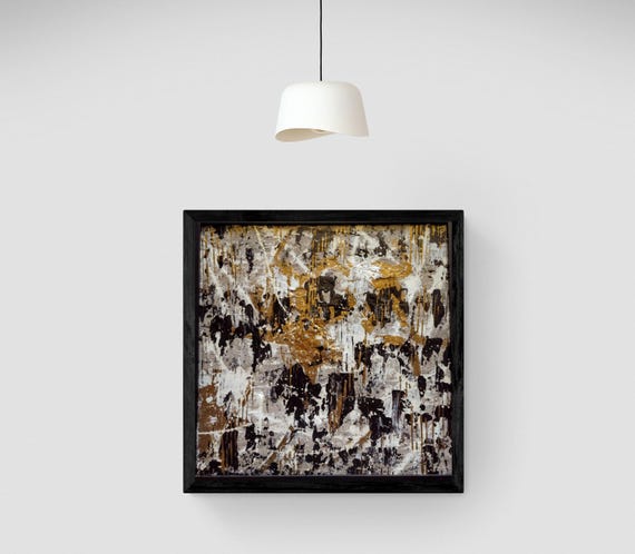 12"×12" Framed Original Textured Acrylic Painting Untitled Abstract Artwork On Stretched Canvas Frame Included Ready To Hang Wall Art decor