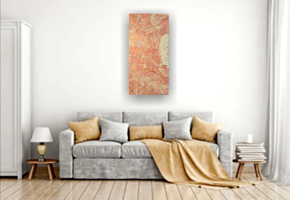 Metallic bronze painting, abstract paintings, wall art decor, art deco, abstract art decor, neutral color art, acrylics on canvas, original