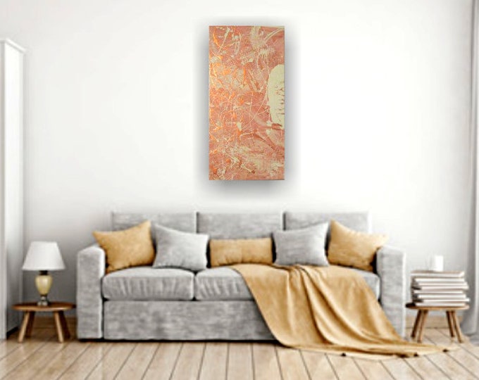 Metallic bronze painting, abstract paintings, wall art decor, art deco, abstract art decor, neutral color art, acrylics on canvas, original