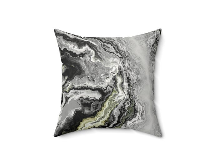 Marble Design Faux Suede Pillow: Modern Home Decor Cushion