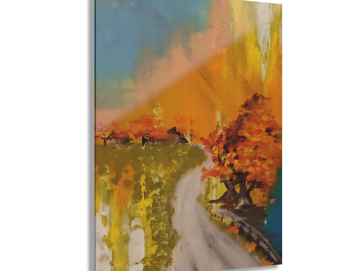 Vibrant Acrylic Wall Art Print: Modern Nature-Inspired Home Decor