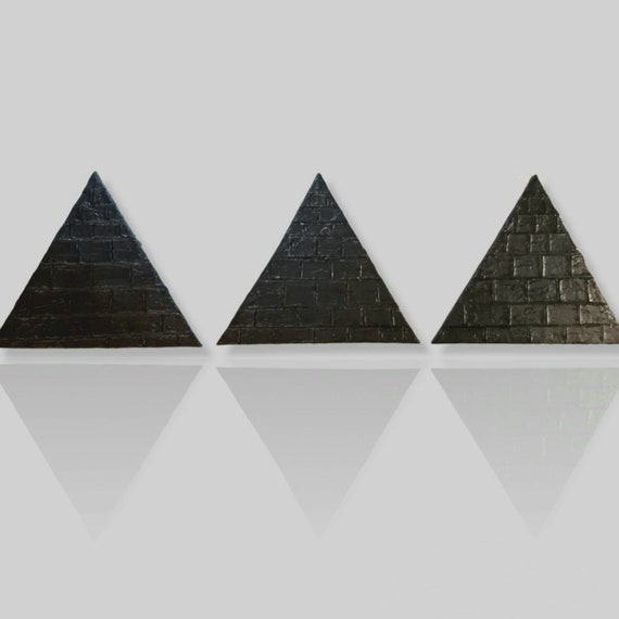 Pyramids- Black Triangle Triptych Canvas Art 3pc set