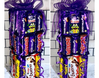 1FT Chocolate Bar Tower Kinder Bueno Twirl Flake Dairymilk Fredo Cadburys Wispa Bouquet Fathers Day Dad Birthday Christmas Gift Hamper