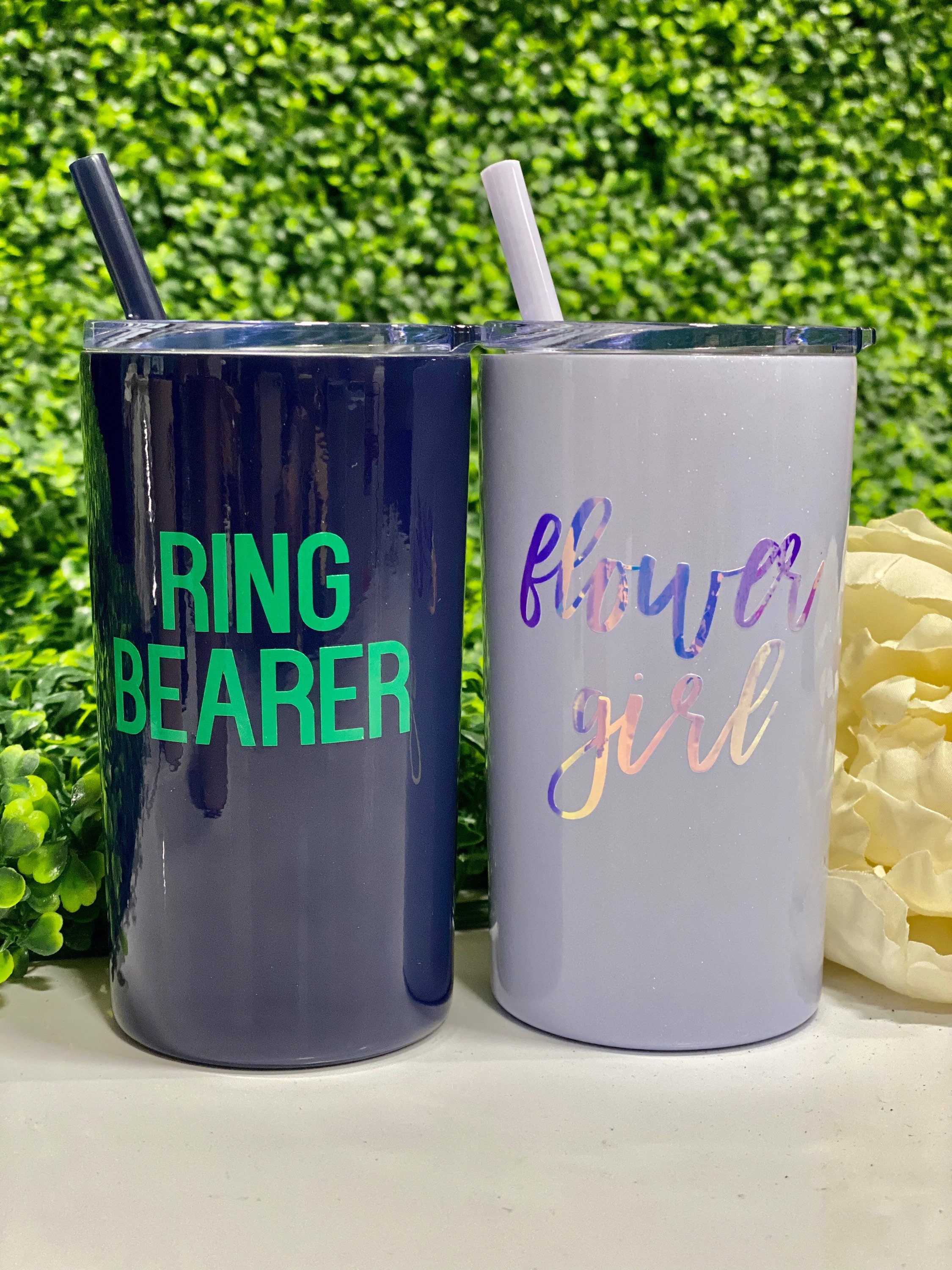 Kids Personalized Water Bottles / Back to School / Kids Cups With Straw /  Kids Sippy Cup With Name / Flower Girl Gift / Ring Bearer Gift 