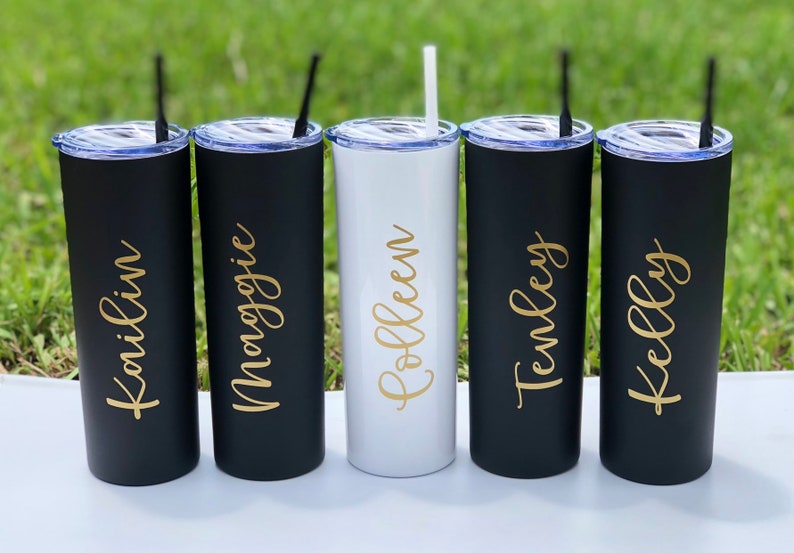 Skinny Tumbler personalized Skinny tumbler 20 oz stainless steel tumbler custom tumbler bride bridesmaid tumblers summer break