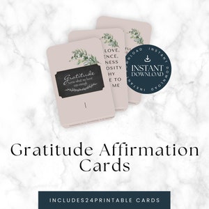 Printable Gratitude affirmation Cards. Daily Positivity. Daily Inspiration. Motivational and Inspirational.