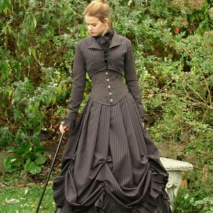 Pinstripe Victorian Wedding Dress