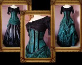 Peacock Green Ball Gown Set