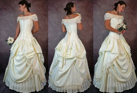 Ivory Majestica Victorian Wedding Dress 