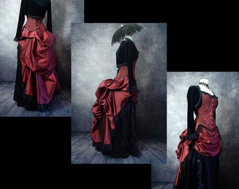 Garnet Victorian Bustle Gown - Etsy