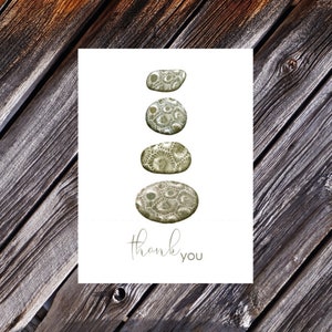 Michigan Themed Petoskey Stone Thank You Card, 4x6 Card, Envelopes Included, Mitten-Made