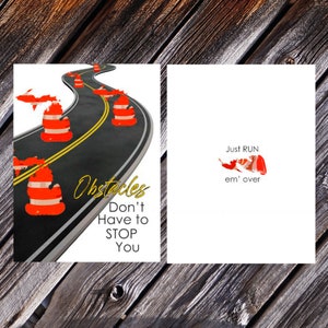 Greeting Card, Michigan Themed Roll out the Barrel Encouragement Card, 4x6 Including Envelope, Michigan-Made