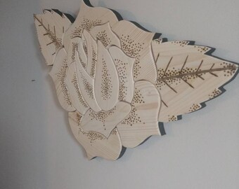 Tattoo Rose Wall Art - Reclaimed Wood