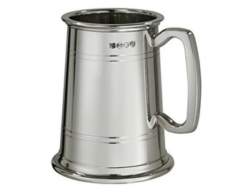 Suffolk "X Range" Extra Heavy 1 Pint podwójna podszewka Wentworth Pewter Tankard, kufel piwa