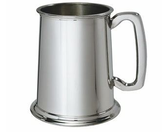 Wentworth Pewter - 1 Pint Pewter Tankard Customized Engraved Free - Boxed Wedding, Birthday, Retirement, Sports trophy, Dad Gift