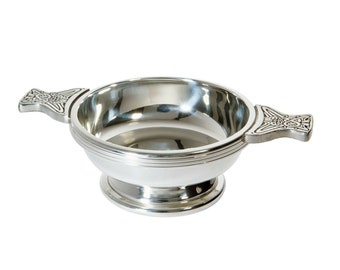 Medium Pewter Quaich Whisky Tasting Bowl Loving Cup Burns Night