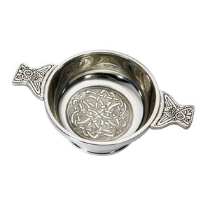 Celtic Circle Wentworth Pewter Medium Quaich Whisky Tasting Bowl Loving Cup Burns Night