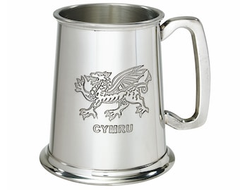 Welsh Dragon 1 Pint Wentworth Pewter Tankard